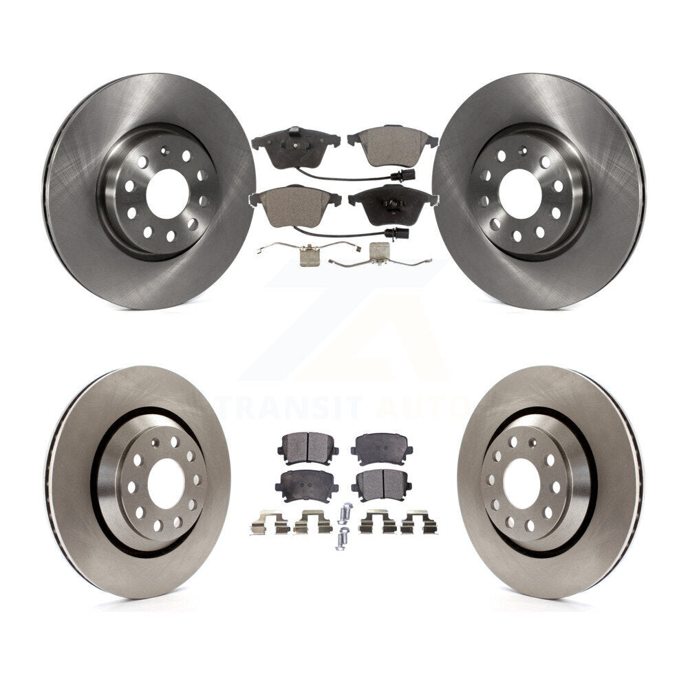 Front Rear Disc Brake Rotors And Ceramic Pads Kit For Volkswagen CC
