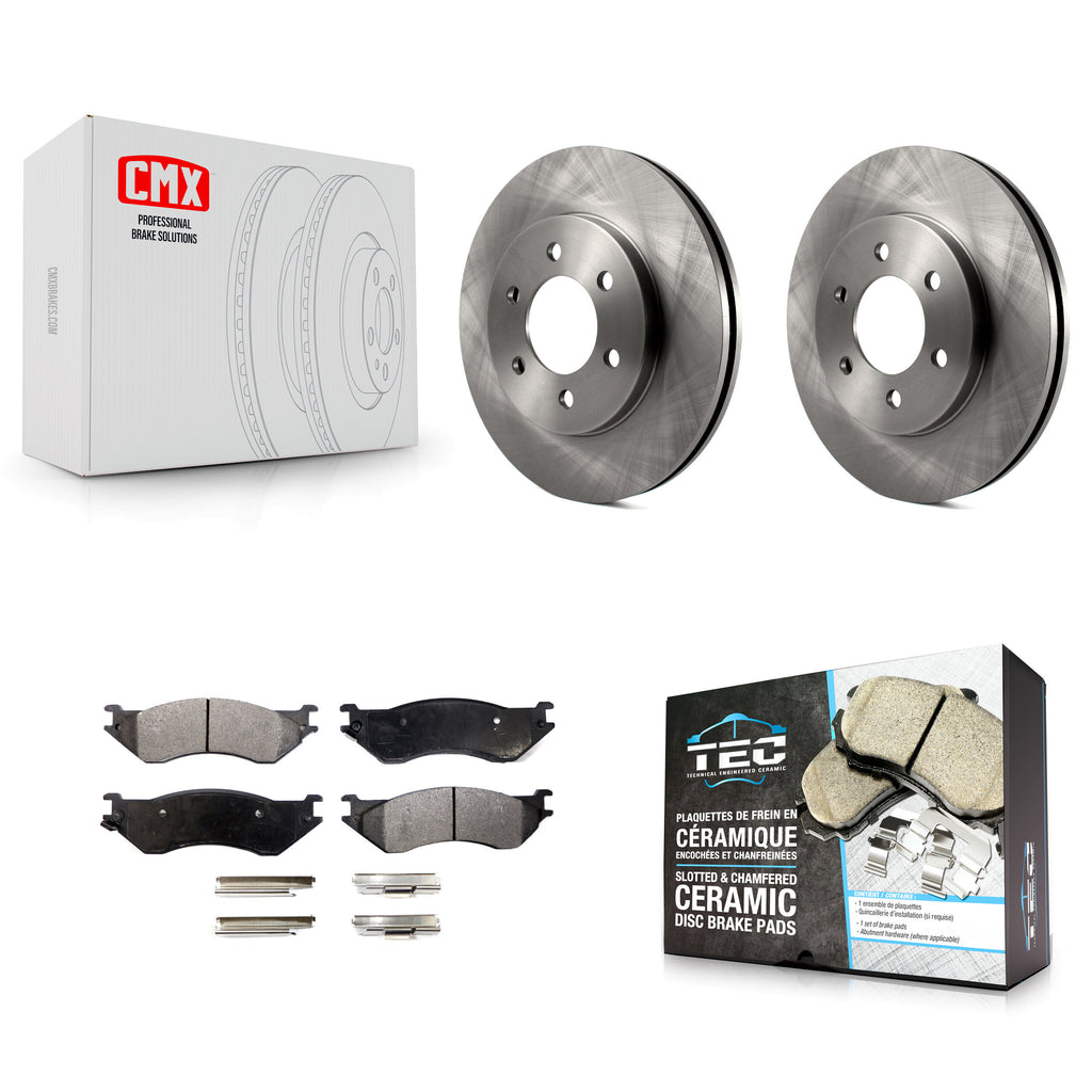 [Front] 2002 Lincoln Navigator From 03 19 02 Premium OE Brake Rotors & Ceramic Pads Kit For Max Braking