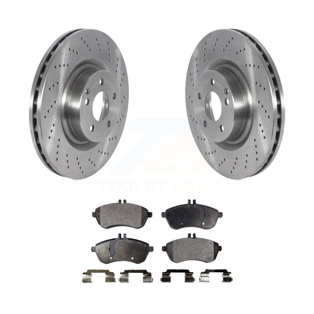 Front Disc Brake Rotor Ceramic Pad Kit For Mercedes-Benz C250 With Sport Package