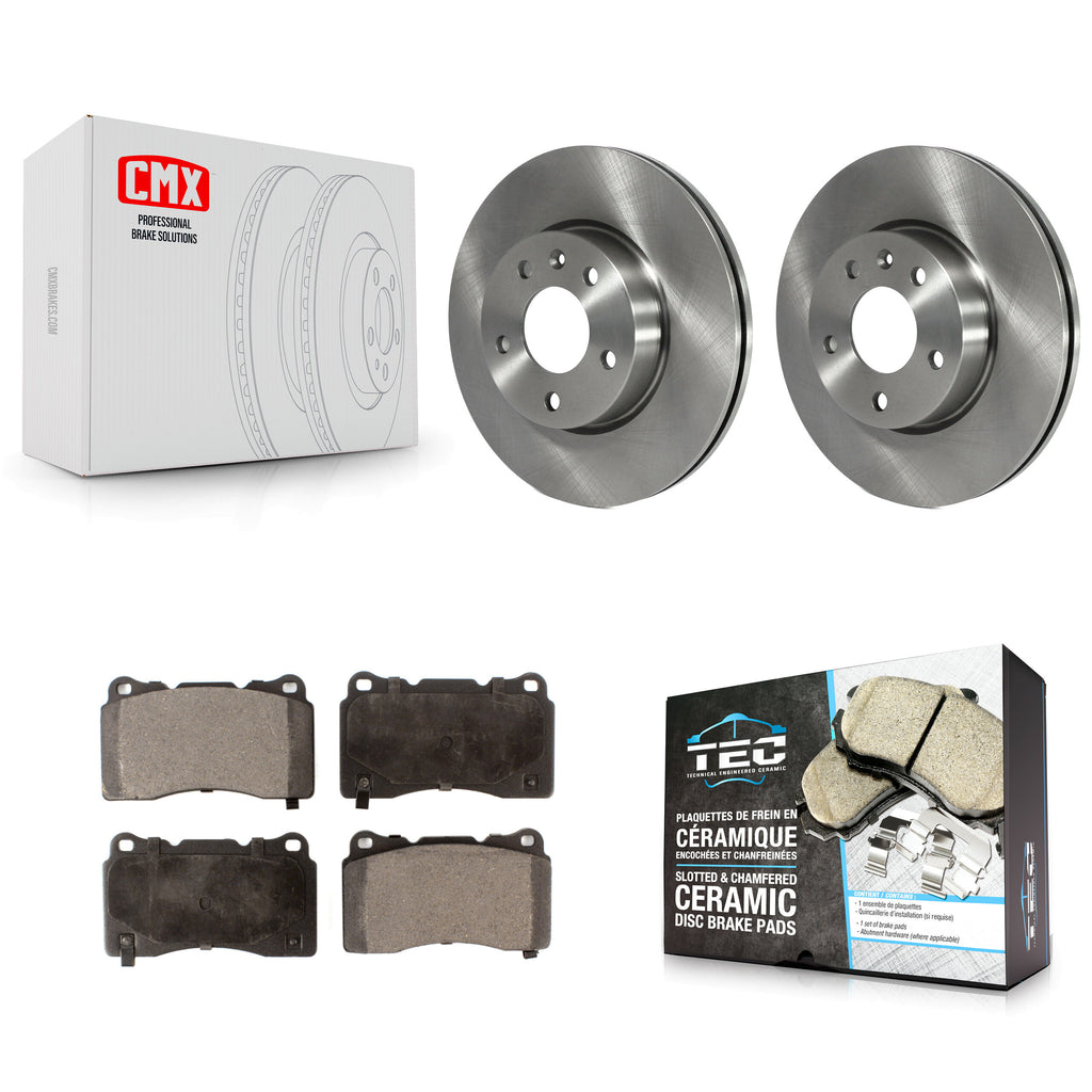 Front Disc Brake Rotors And Ceramic Pads Kit For 2019 Cadillac ATS Base