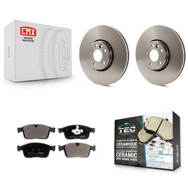 Front Brake Rotors Ceramic Pad Kit For 2017 Volvo XC60 With 328mm Diameter Rotor