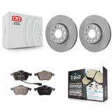 Front Disc Brake Rotors And Ceramic Pads Kit For Audi A6 Quattro 100