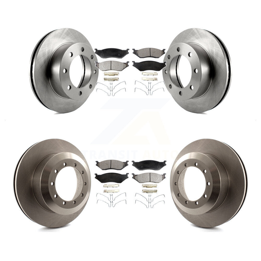 Front Rear Disc Brake Rotors And Ceramic Pads Kit For Ford F-450 Super Duty