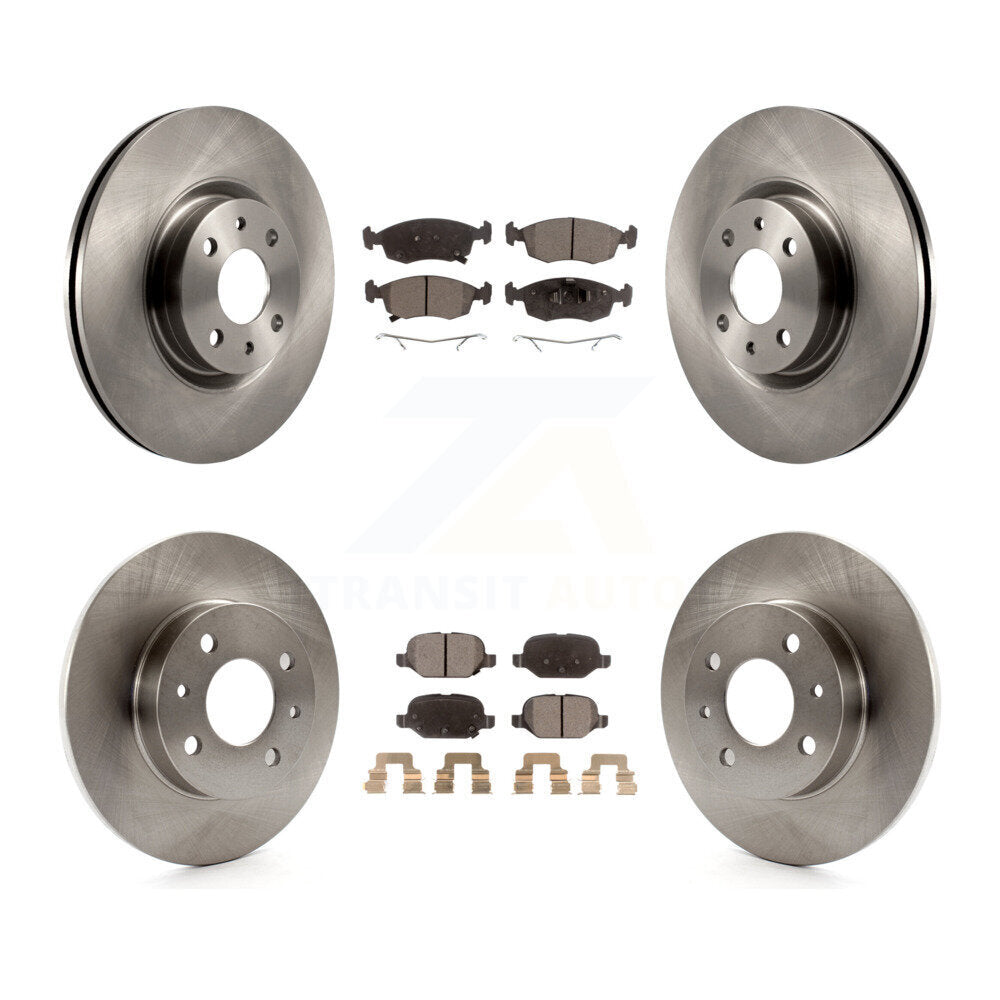 Front Rear Disc Brake Rotors And Ceramic Pads Kit For Fiat 500