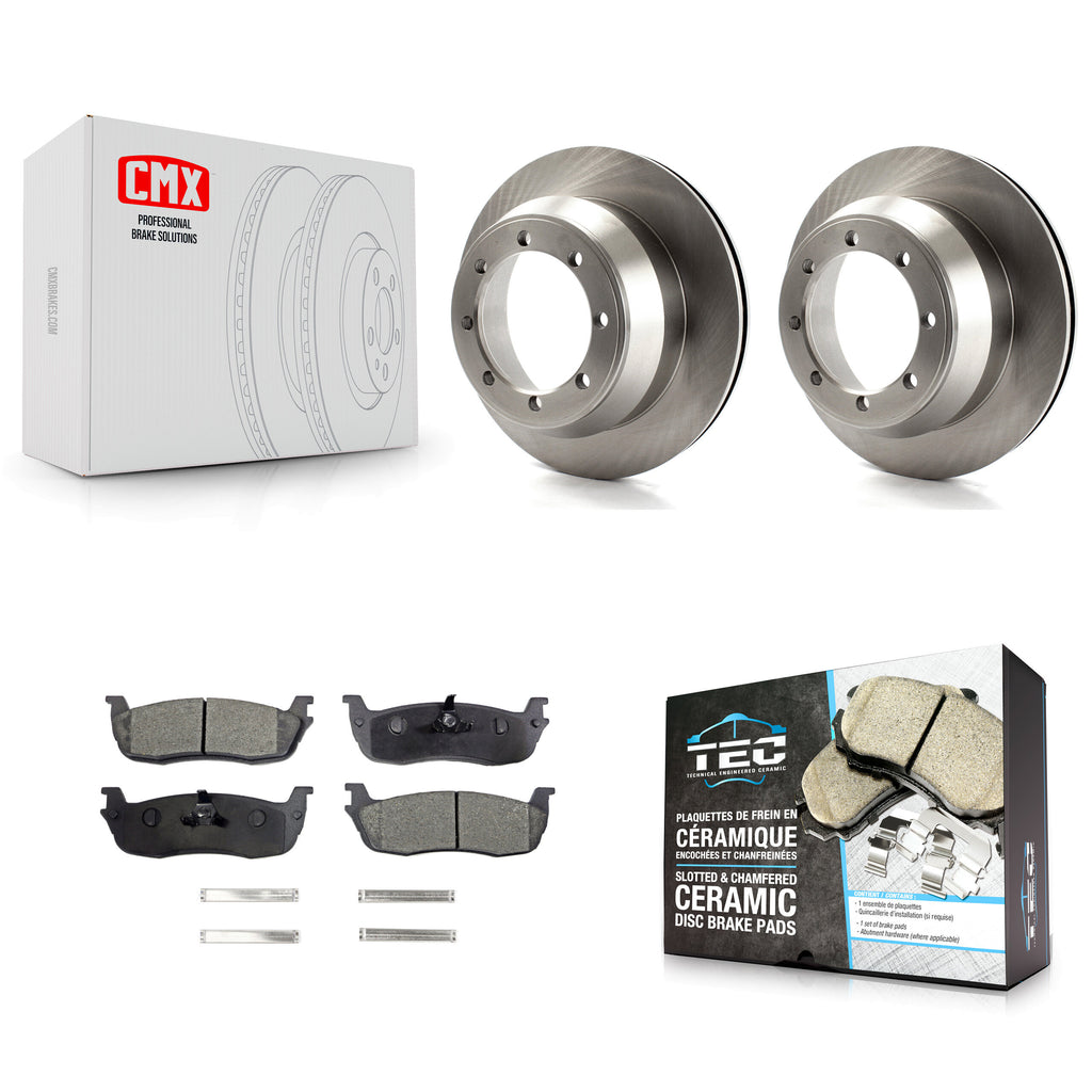 [Rear] 01-03 Ford F-150 RWD With 8 Lug Wheels Premium OE Brake Rotors & Ceramic Pads Kit For Max Braking