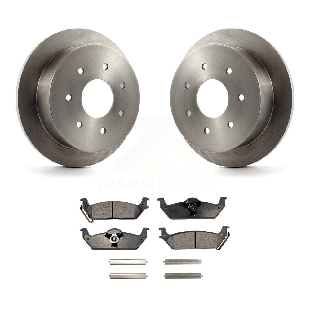 Rear Disc Brake Rotors And Ceramic Pad Kit For 2004 Ford F-150 With 7 Lug Wheels