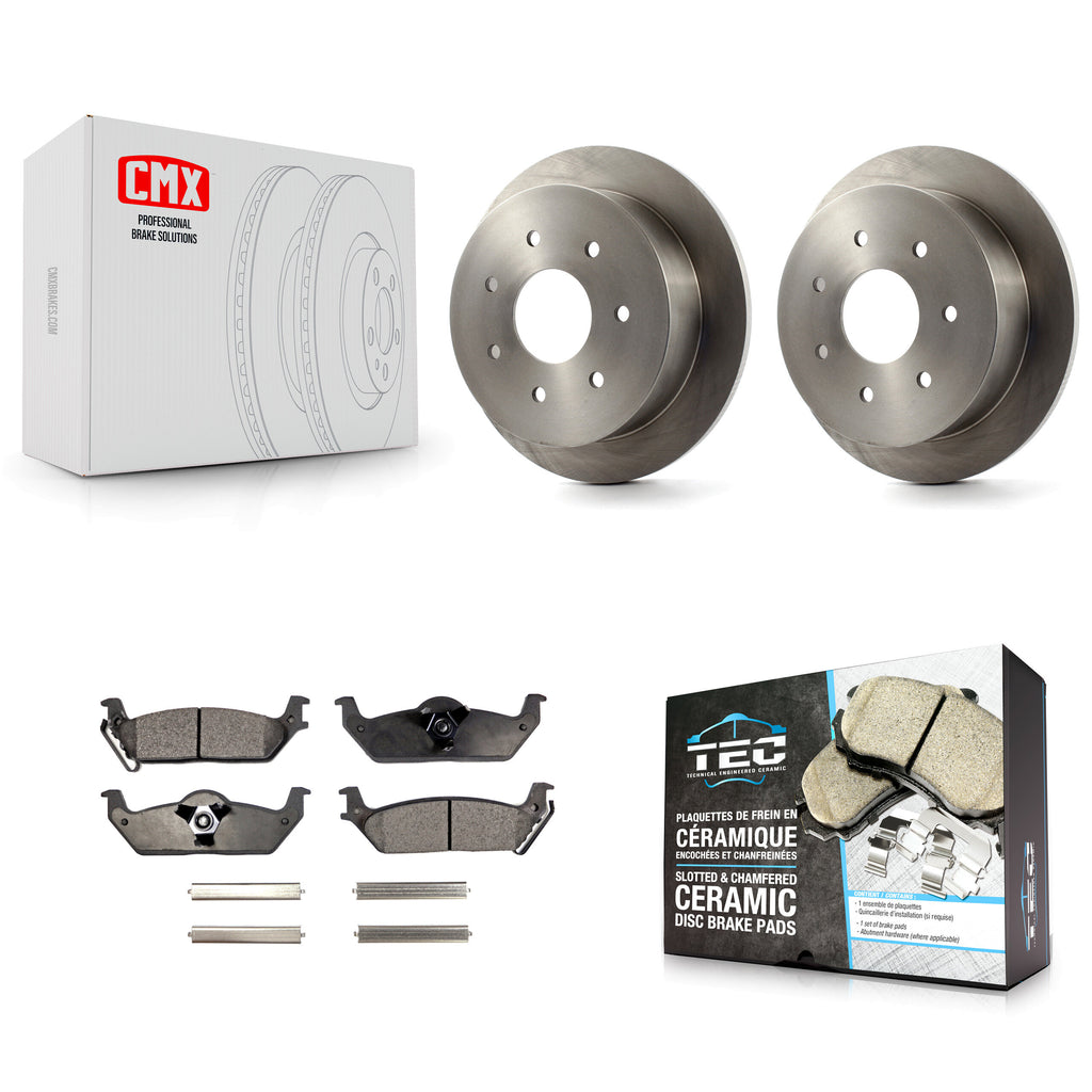 [Rear] 2004 Ford F-150 With Solid Rear Premium OE Brake Rotors & Ceramic Pads Kit For Max Braking