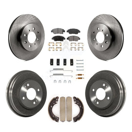 Front Rear Disc Brake Rotors Ceramic Pads And Drum Kit (7Pc) For Honda Civic