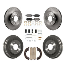 Charger l'image dans la galerie, Front Rear Disc Brake Rotors Ceramic Pads And Drum Kit (7Pc) For Honda Civic