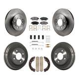 Front Rear Disc Brake Rotors Ceramic Pads And Drum Kit (7Pc) For Honda Civic