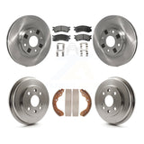 Front Rear Brake Rotor Ceramic Pad And Drum Kit For 1999-2000 Mazda Protege 1.8L