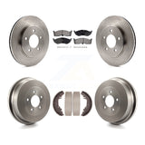 Front Rear Brake Rotor Ceramic Pad & Drum Kit For Dodge Caravan Grand Plymouth