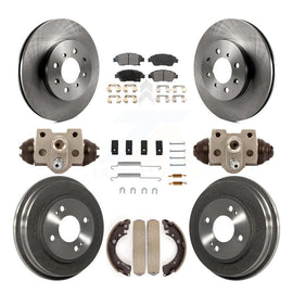 Front Rear Disc Brake Rotors Ceramic Pads And Drum Kit (9Pc) For Honda Civic