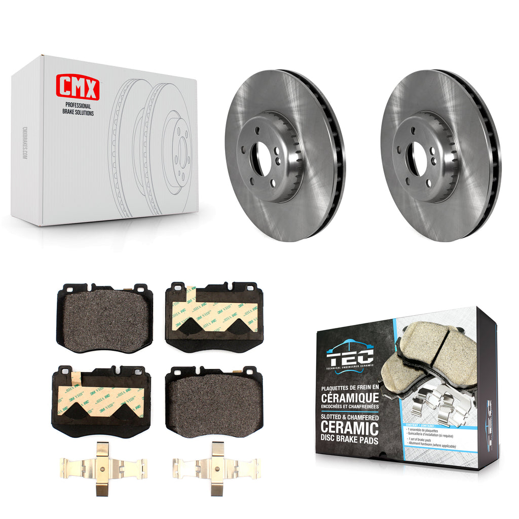Front Disc Brake Rotors And Ceramic Pads Kit For Mercedes-Benz C300 C400 C350e