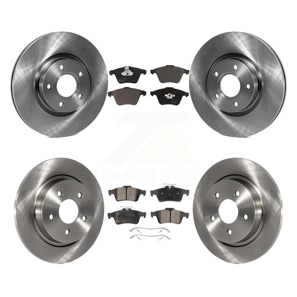 [Front+Rear] 2004 Volvo S40 With 5 Lug Wheels Premium OE Brake Rotors & Ceramic Pads Kit For Max Braking