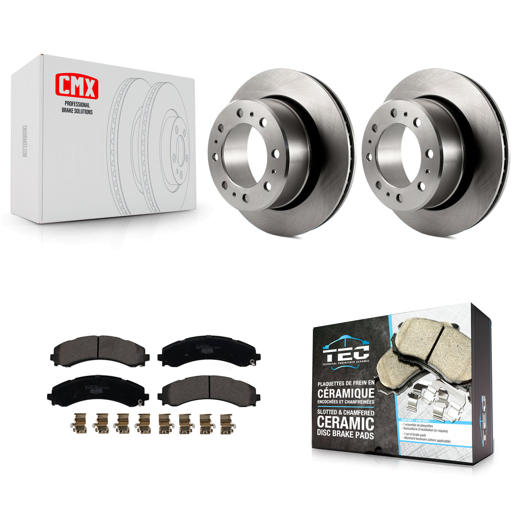 [Rear] 2020-2021 Ram 3500 With Dual Rear Wheels Premium OE Brake Rotors & Ceramic Pads Kit For Max Braking