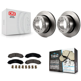 [Rear] 2020-2021 Ram 3500 With Dual Rear Wheels Premium OE Brake Rotors & Ceramic Pads Kit For Max Braking