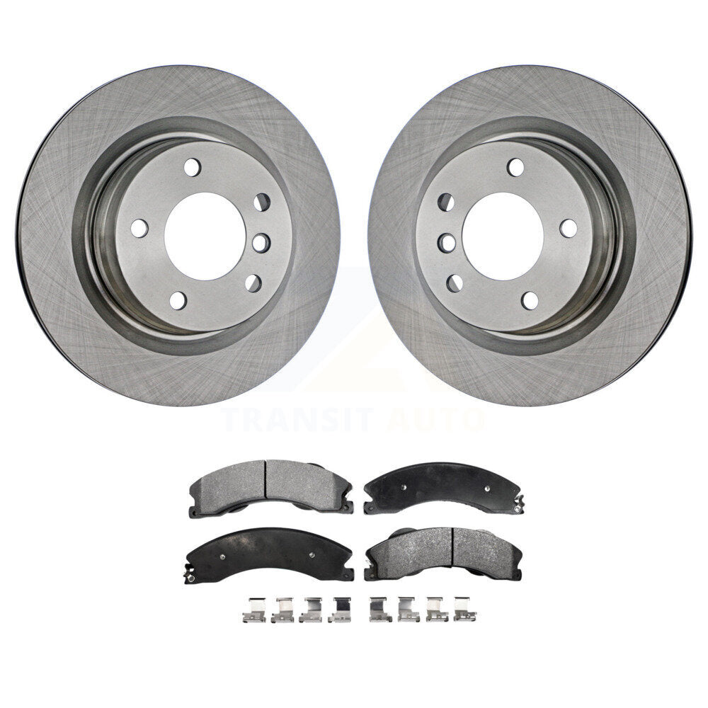 Rear Brake Rotor Ceramic Pad Kit For Chevrolet Express 4500 3.20" Overall Height