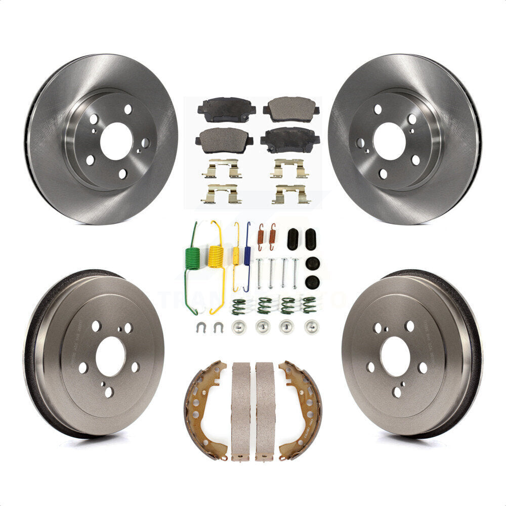 Front Rear Disc Brake Rotor Ceramic Pad And Drum Kit (7Pc) For 2008 Toyota Prius