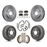 Front Rear Disc Brake Rotors Ceramic Pad And Drum Kit (7Pc) For Chevrolet Malibu
