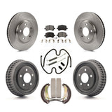 Front Rear Disc Brake Rotors Ceramic Pad And Drum Kit (7Pc) For Chevrolet Malibu