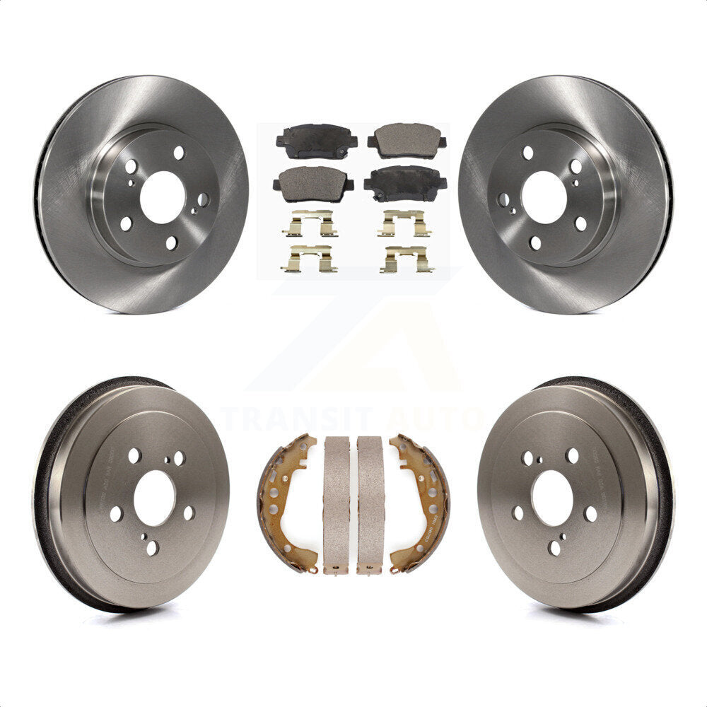Front Rear Disc Brake Rotors Ceramic Pad And Drum Kit For 2004-2008 Toyota Prius