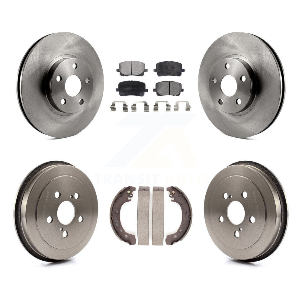 Front Rear Disc Brake Rotors Ceramic Pads And Drum Kit For Toyota Corolla