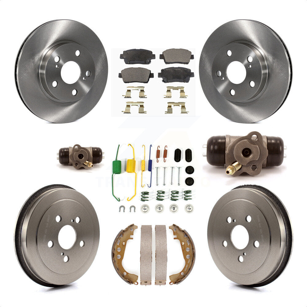 Front Rear Disc Brake Rotor Ceramic Pad And Drum Kit (9Pc) For 2008 Toyota Prius