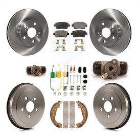 Front Rear Disc Brake Rotor Ceramic Pad And Drum Kit (9Pc) For 2008 Toyota Prius