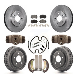 Front Rear Disc Brake Rotors Ceramic Pad And Drum Kit (9Pc) For Chevrolet Malibu