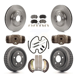 Front Rear Disc Brake Rotors Ceramic Pad And Drum Kit (9Pc) For Chevrolet Malibu