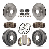 Front Rear Disc Brake Rotors Ceramic Pad And Drum Kit (9Pc) For Chevrolet Malibu