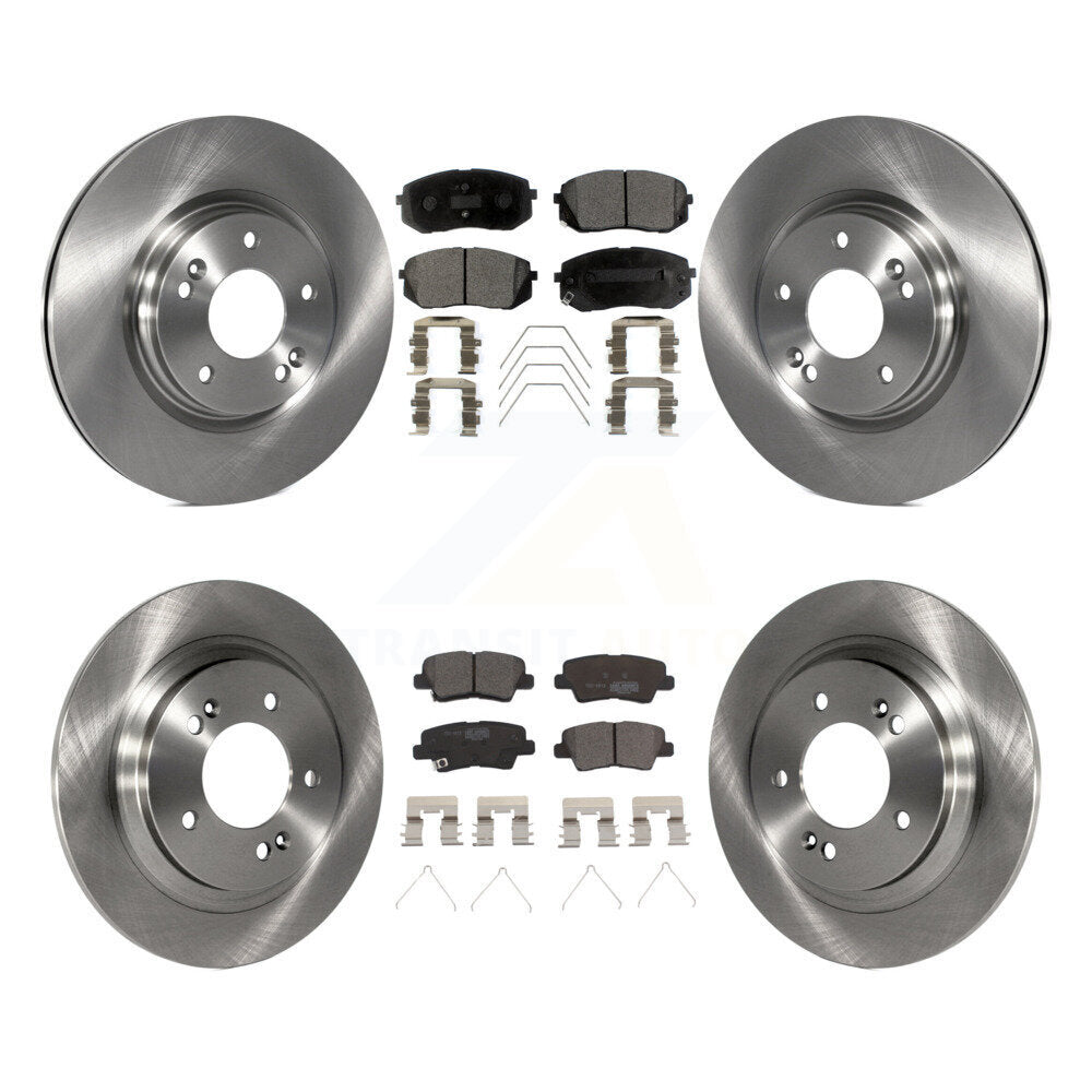 Front Rear Disc Brake Rotor And Ceramic Pad Kit For Hyundai Elantra GT Kia Forte