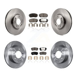 Front Rear Disc Brake Rotors And Ceramic Pads Kit For Hyundai Sonata