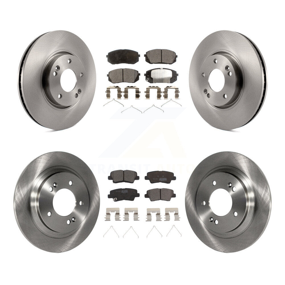 Front Rear Disc Brake Rotors And Ceramic Pads Kit For Hyundai Sonata