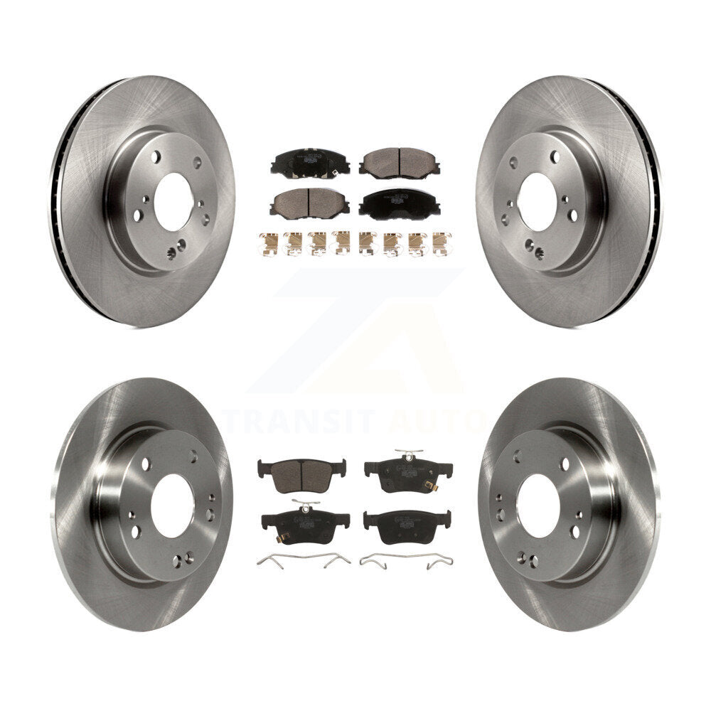 Front Rear Disc Brake Rotors And Ceramic Pads Kit For Honda Civic