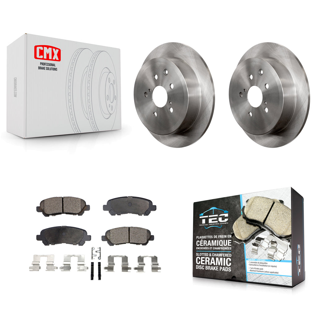 Rear Disc Brake Rotors And Ceramic Pads Kit For Toyota Highlander