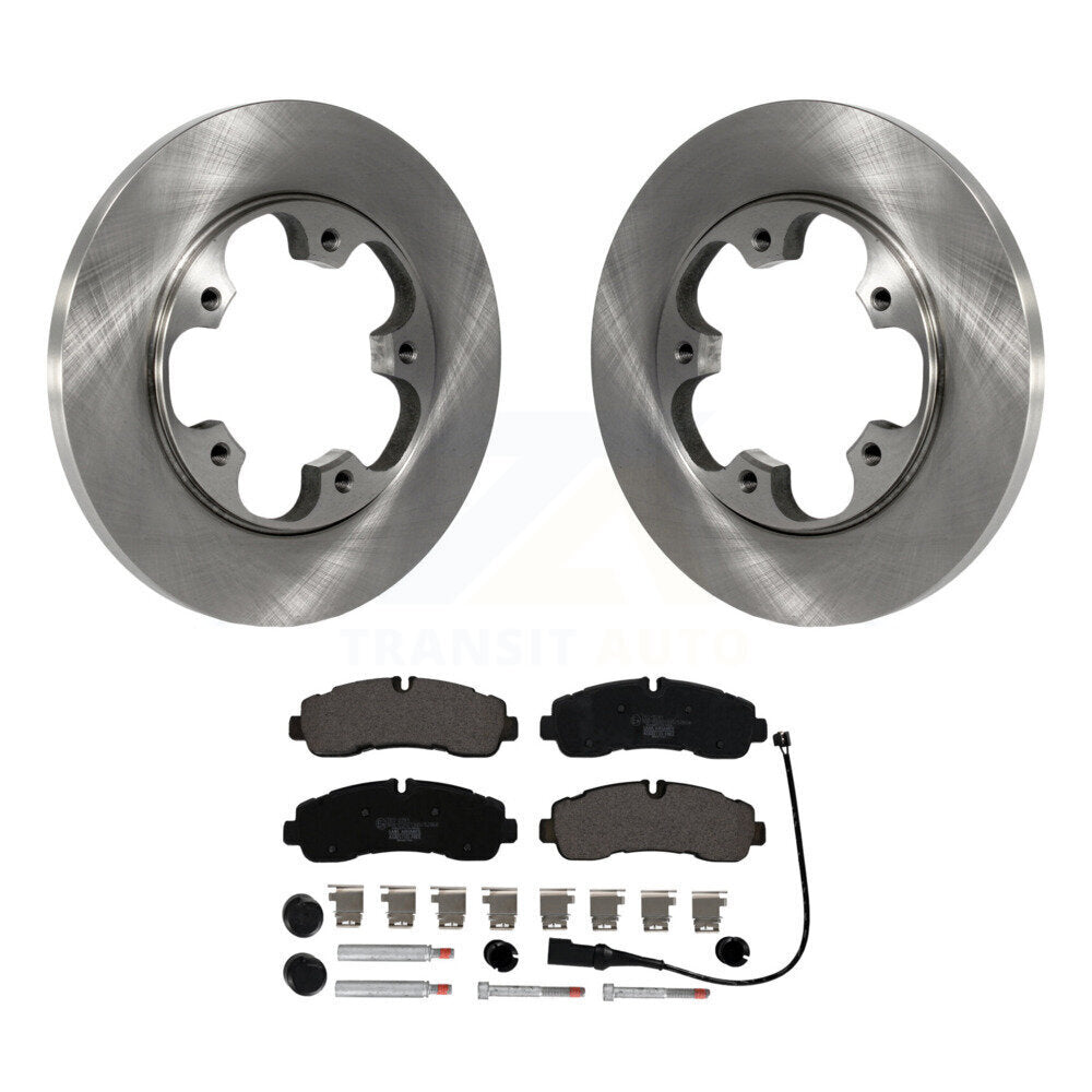 Rear Brake Rotors Ceramic Pad Kit For 20 Ford Transit-350 Cab & Chassis with AWD