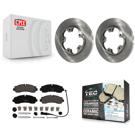 [Rear] 20-21 Ford Transit-350 With 5 Lug Wheels Premium OE Brake Rotors & Ceramic Pads Kit For Max Braking