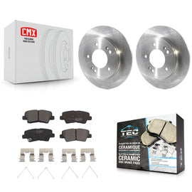 Rear Disc Brake Rotors And Ceramic Pads Kit For Kia Forte Hyundai Veloster