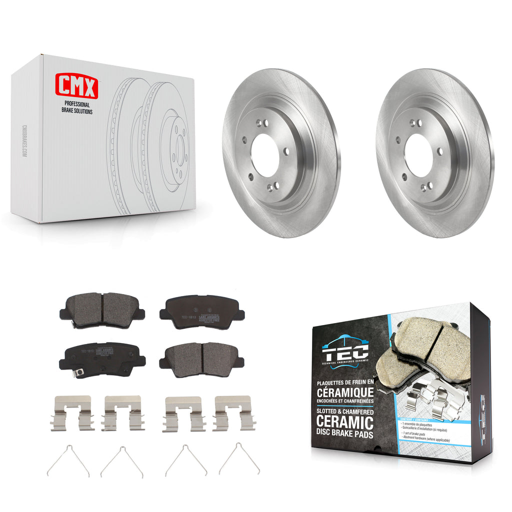Rear Disc Brake Rotors And Ceramic Pad Kit For Kia Hyundai Niro EV Kona Electric