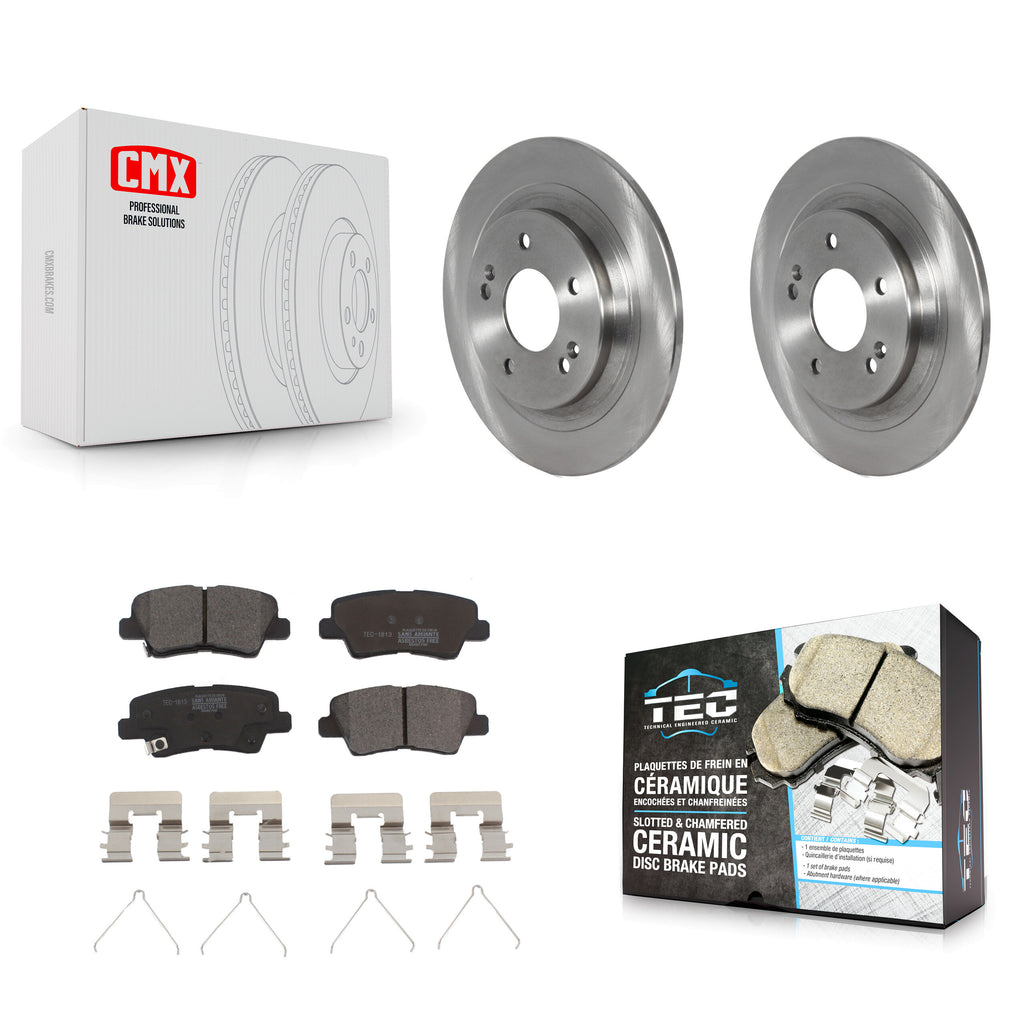 Rear Brake Rotors & Ceramic Pad Kit For Hyundai Kona With Electric Parking