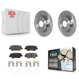 Rear Brake Rotors & Ceramic Pad Kit For Hyundai Kona With Electric Parking
