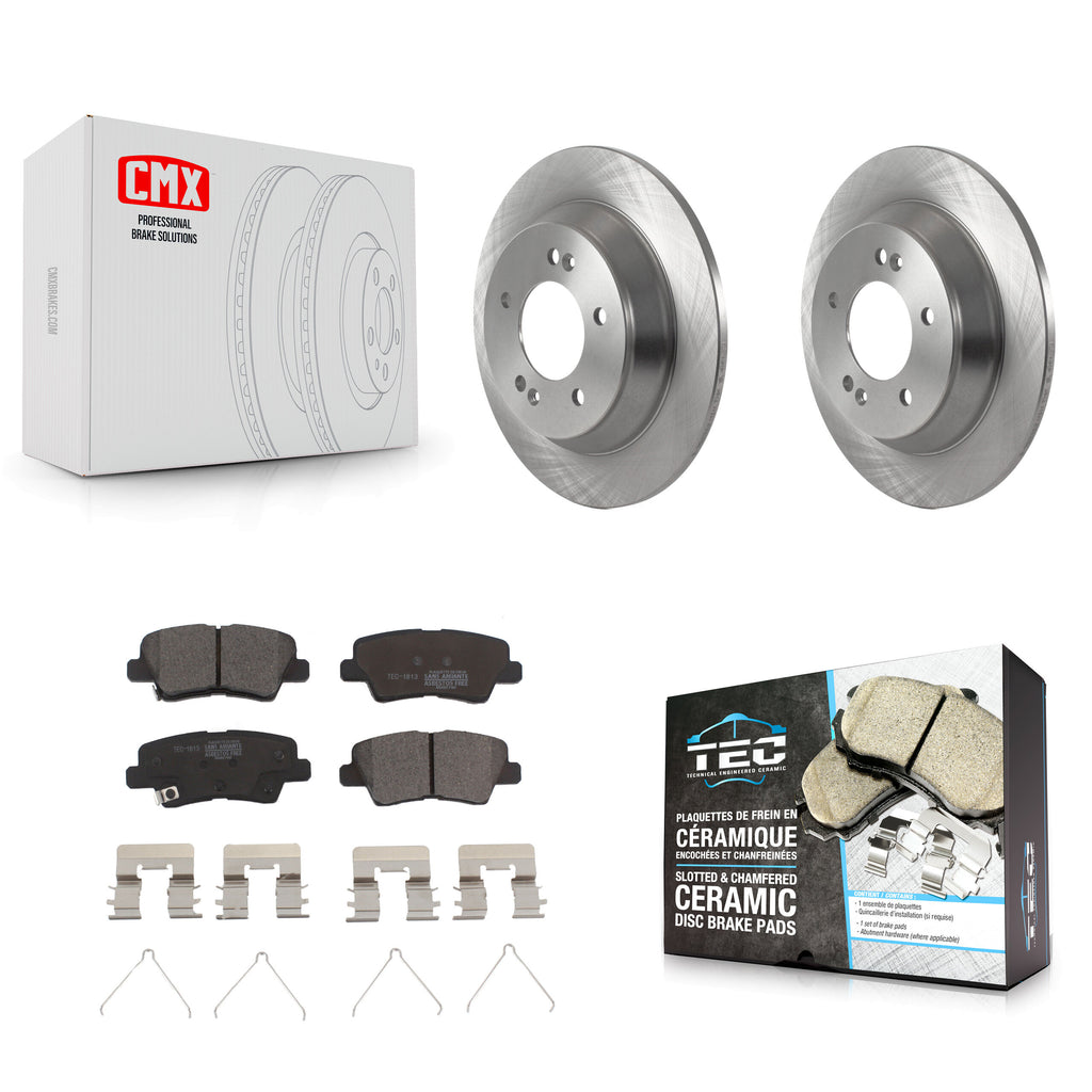 Rear Brake Rotor Ceramic Pad Kit For 22 Hyundai Kona With Electric Parking
