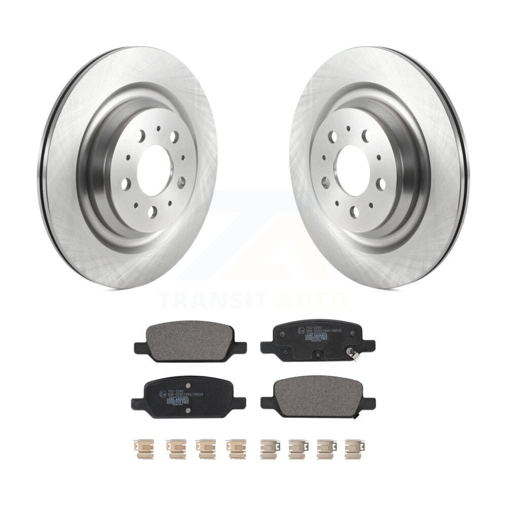 Rear Brake Rotors & Ceramic Pad Kit For 17-22 Tesla 3 With Gray Painted Calipers