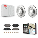 [Rear] 17-22 Tesla 3 With Gray Painted Calipers Premium OE Brake Rotors & Ceramic Pads Kit For Max Braking