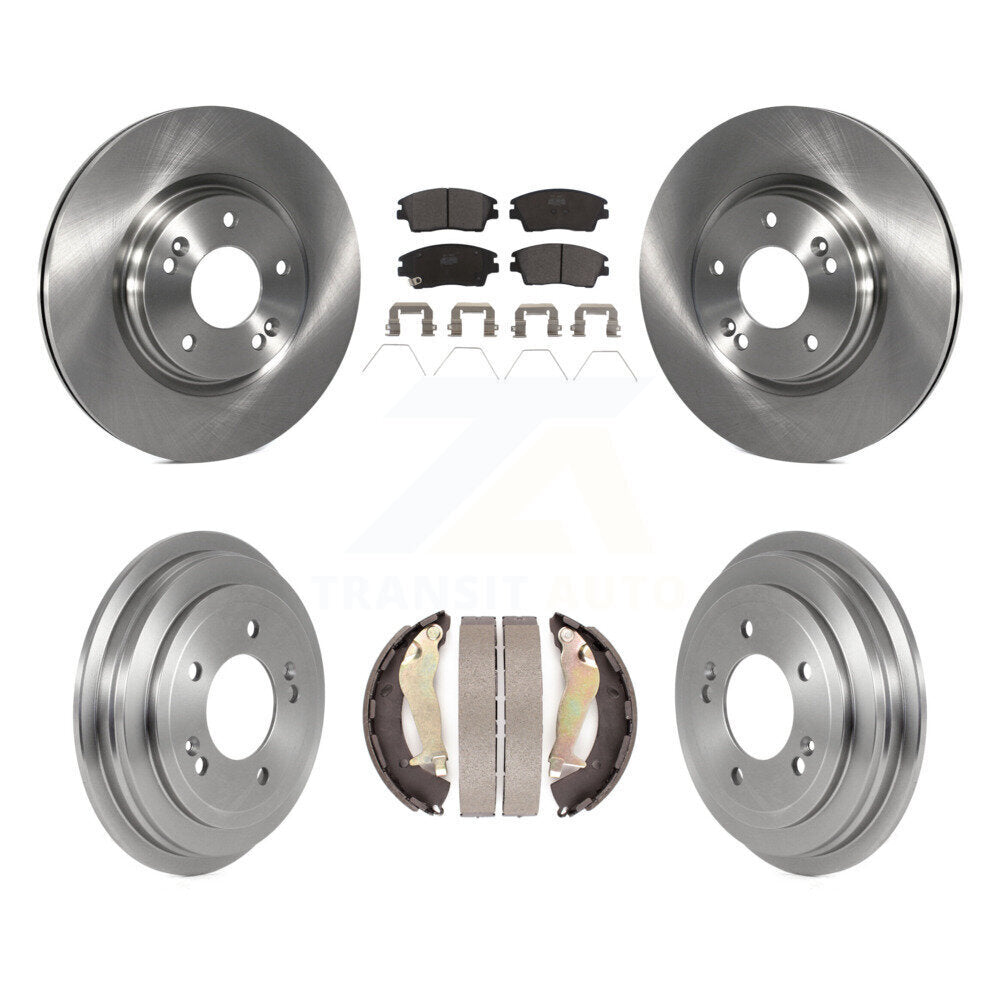 [Front+Rear] 2017-2020 Hyundai Elantra 1.6L Premium OE Brake Rotor Drum Kit & Ceramic Pads For Max Braking