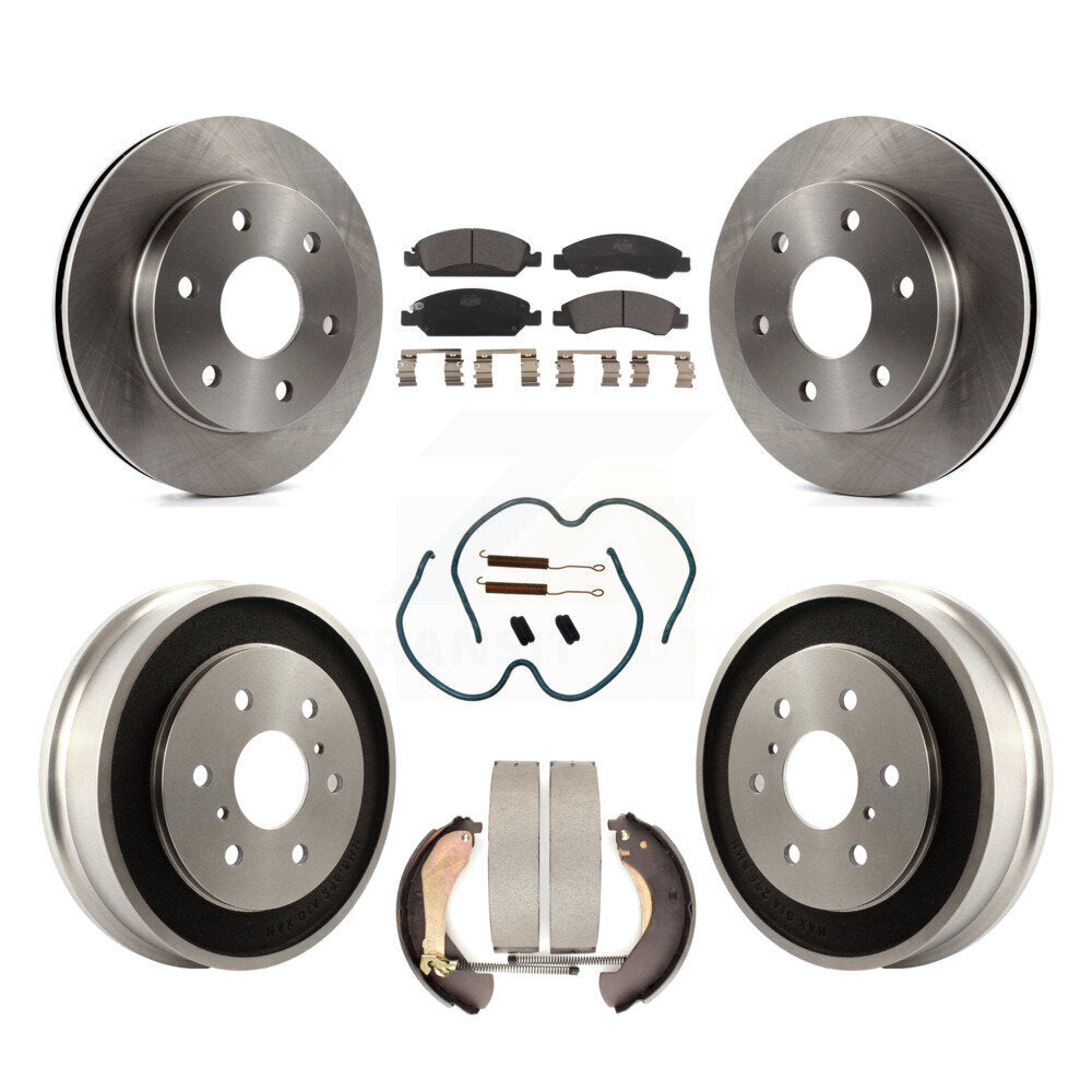 Front Rear Disc Brake Rotors Ceramic Pads And Drum Kit (7Pc) For GMC Sierra 1500
