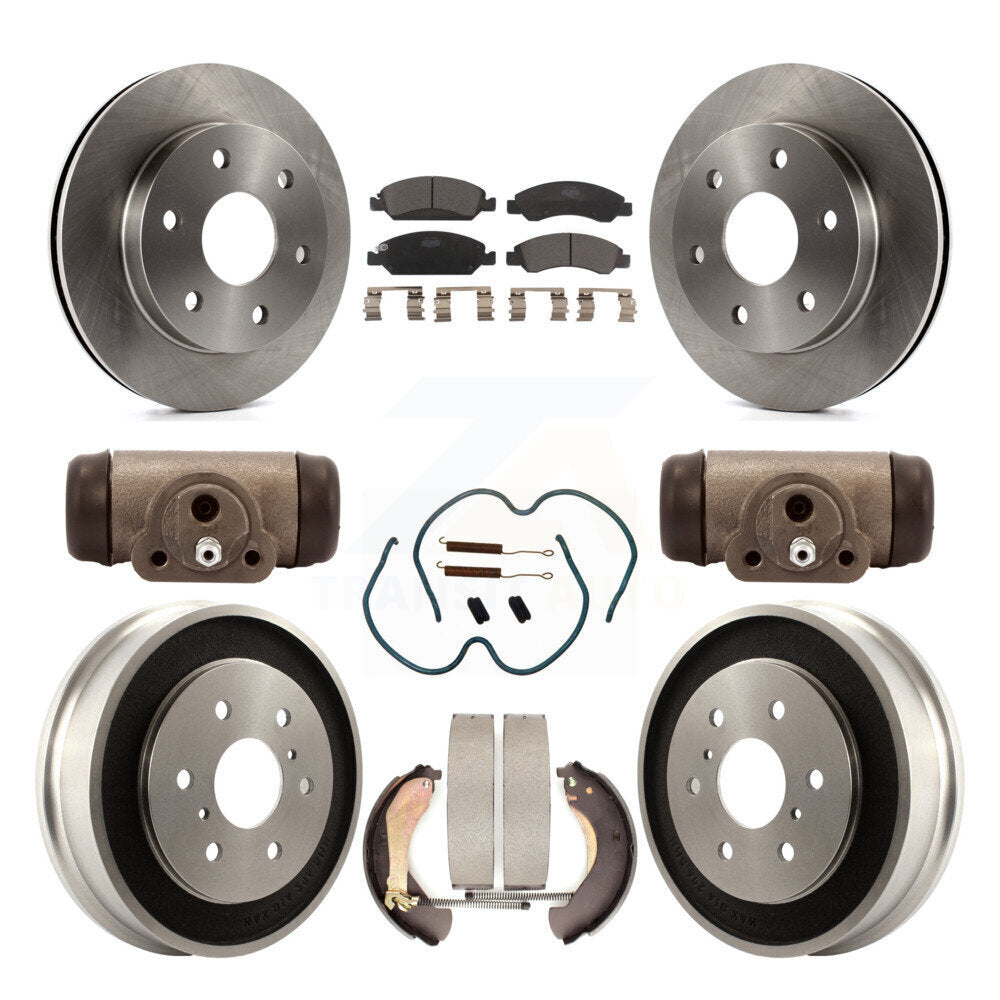 Front Rear Disc Brake Rotors Ceramic Pads And Drum Kit (9Pc) For GMC Sierra 1500