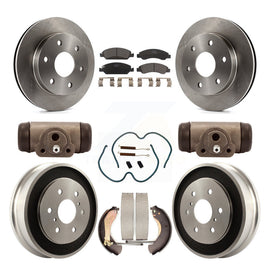 Front Rear Disc Brake Rotors Ceramic Pads And Drum Kit (9Pc) For GMC Sierra 1500